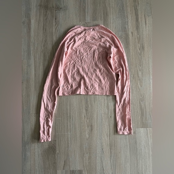 Athleta Girl Light Pink Long Sleeve Jacquard Textured Sport Shirt - Size XL - Picture 6 of 7